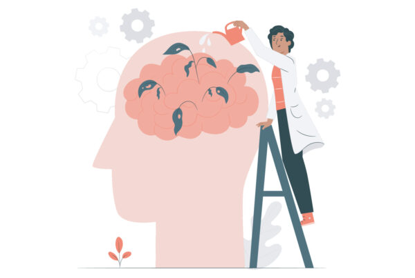 Lekarz podlewa umysł, dzięki czemu rosną rośliny.